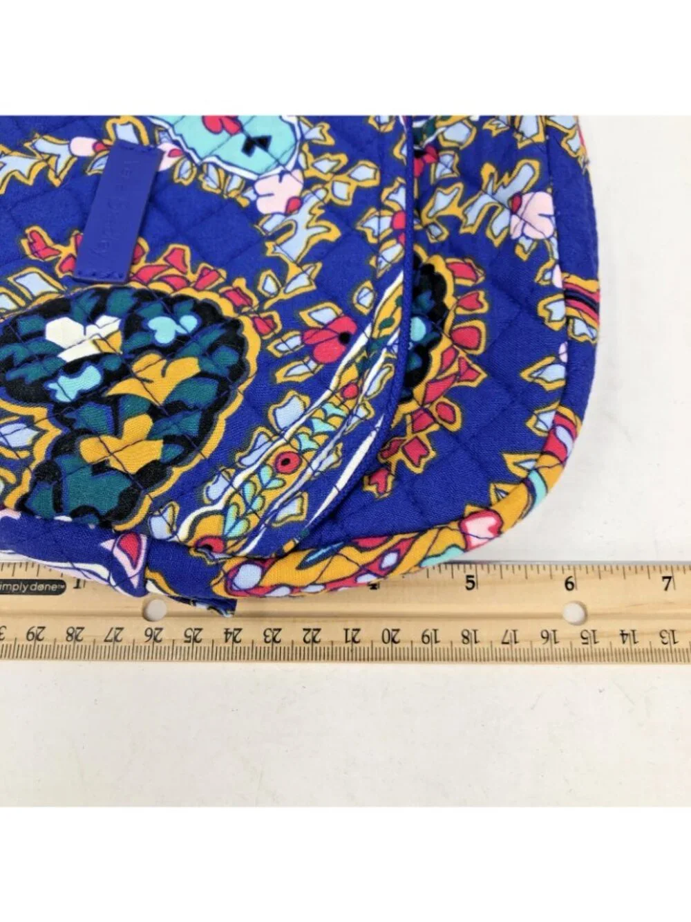 Vera Bradley Bag Small Romantic Paisley Blue Cosmetic Makeup Organizer Quilted